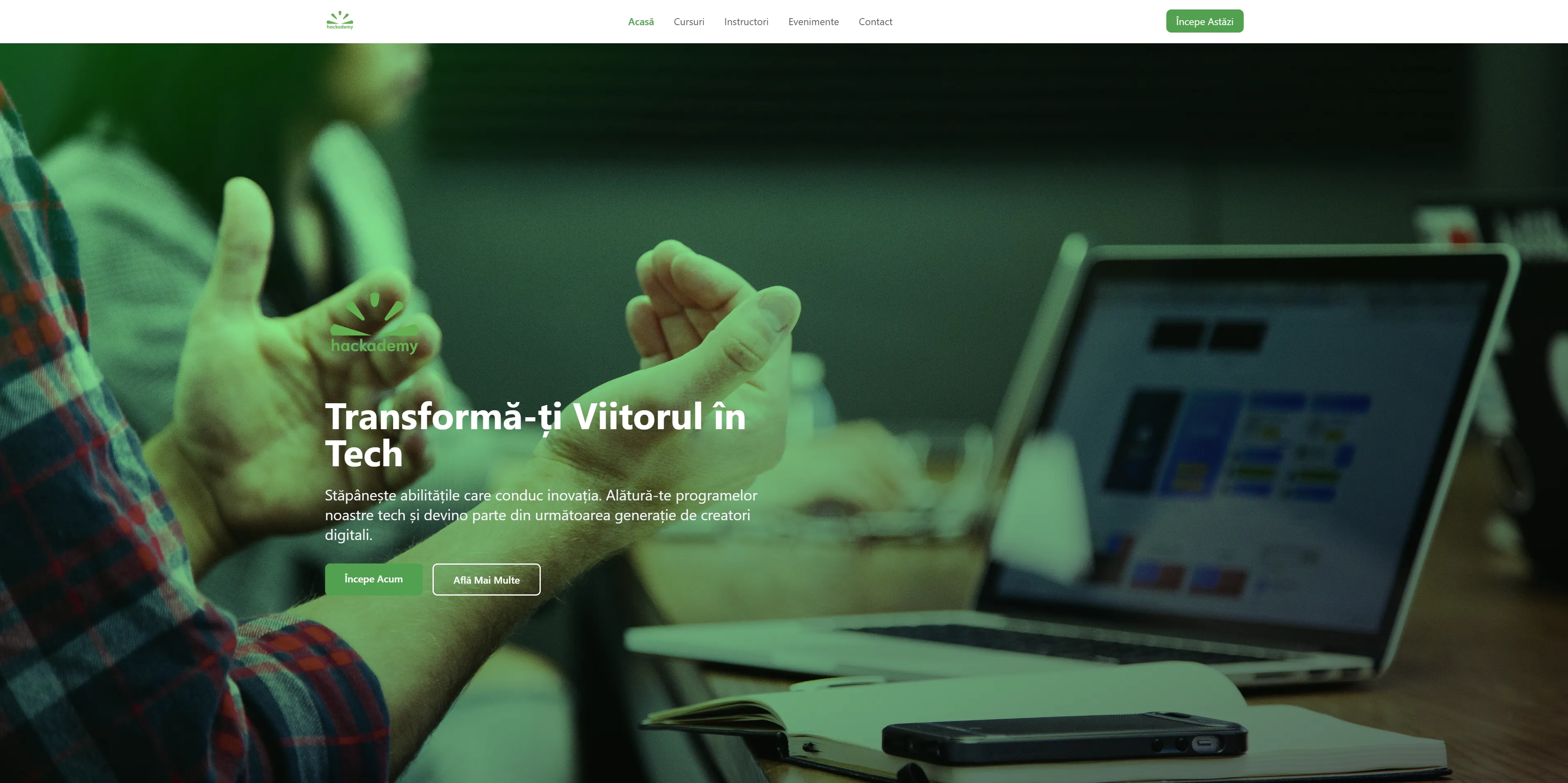Hackademy website and admin surface
